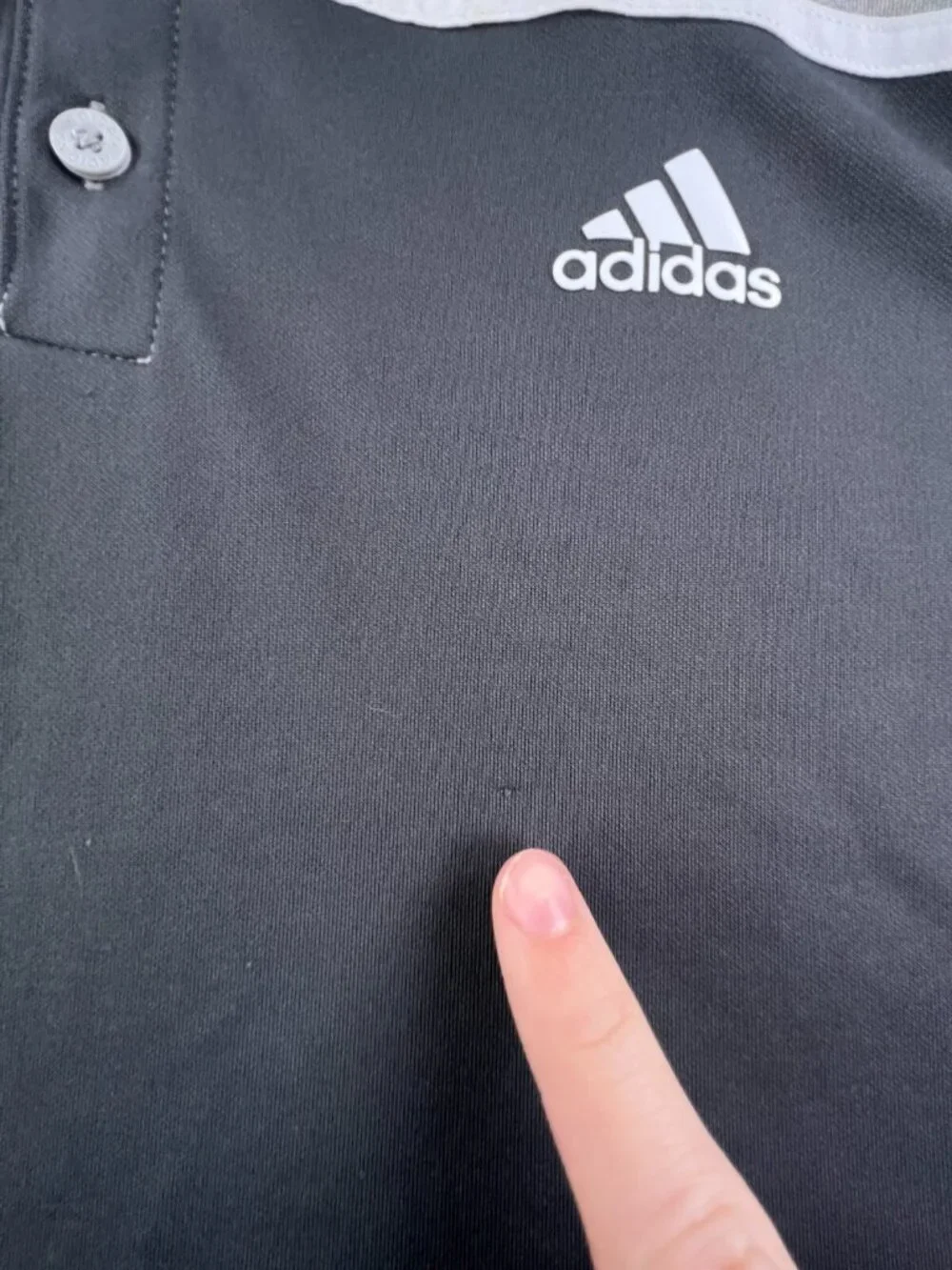 Adidas Golf Polo Short Sleeve Shirt Mens Size Medium Gray Adult Tennis Sports